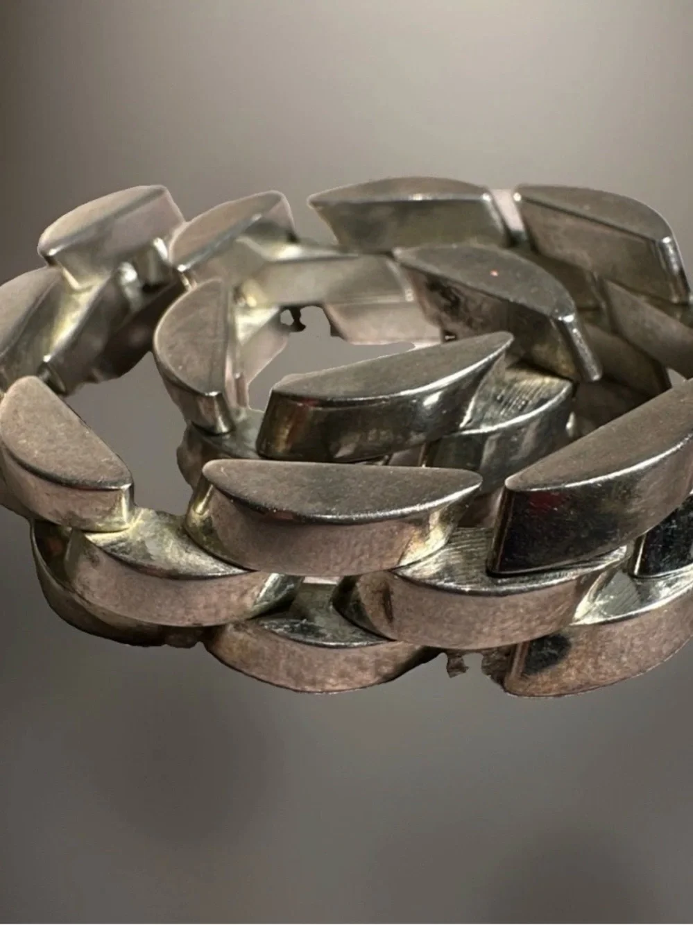 Vintage .925 Sterling Silver Panther Link Bracelet Heavy 55g 7.5
